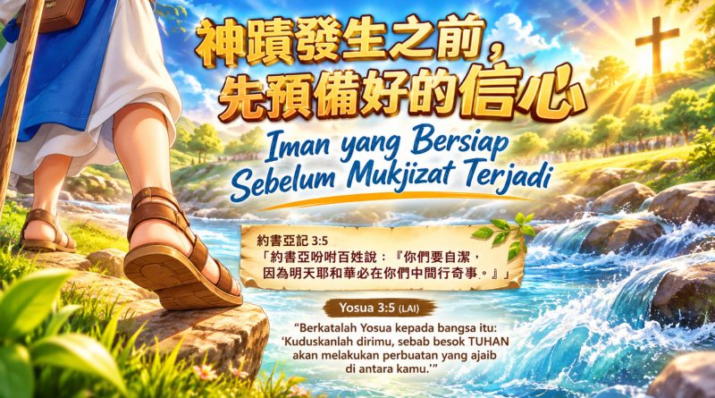 在神蹟發生之前,先預備好的信心 Iman yang Bersiap Sebelum Mukjizat Terjadi 在神蹟發生之前,先預備好的信心 Iman yang Bersiap Sebelum Mukjizat Terjadi