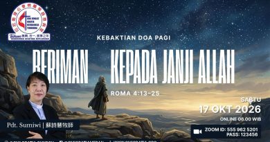 Kebaktian Doa Pagi – Beriman Kepada Janji Allah / Pdt. Sumiwi Kebaktian Doa Pagi – Beriman Kepada Janji Allah / Pdt. Sumiwi
